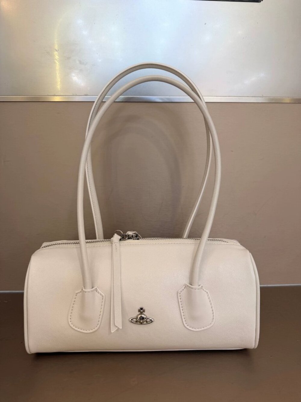Vivienne Westwood White Polly Bowling Bag - Gently Used